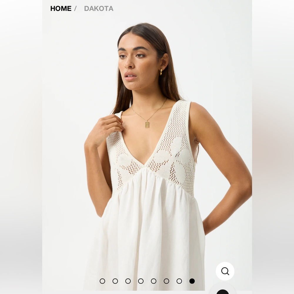 AFENDS Dakota Dress in White short mini crochet - XS/S 0/2 - NWT - Picture 6 of 13